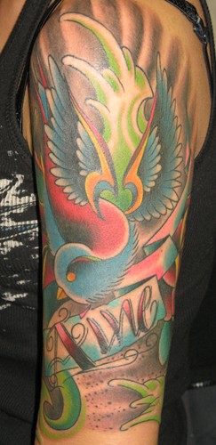 Tattoos - Traditional Old School tattoos - sparrow